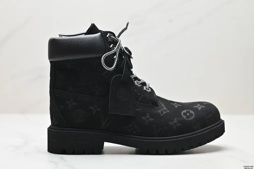 Timberland × LOUIS VUITTON cow leather 6-inch full-print monogram round toe lace-up