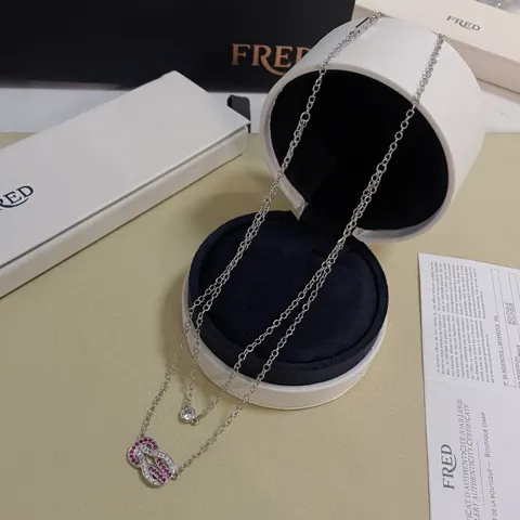 Fred pink diamond double horseshoe clasp necklace