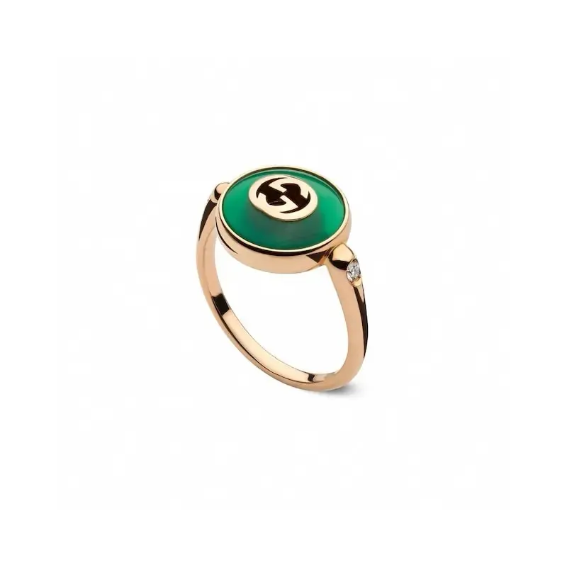 Gucci Interlocking series 18K gold ring Size 13-25