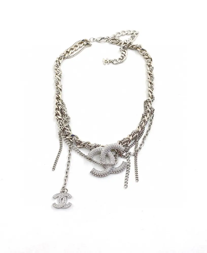 Chanel silver chain necklace