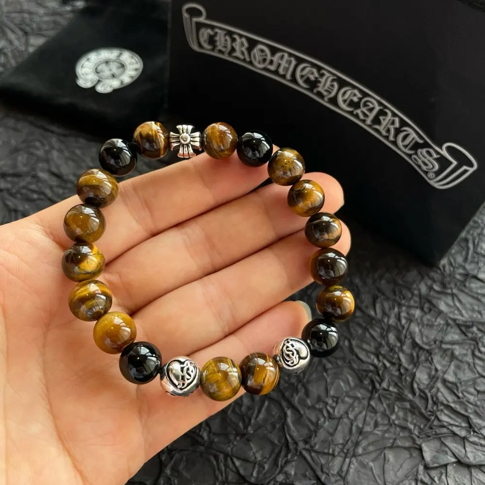 Chrome Hearts Classic Retro Multi-element Tiger Eye Stone Bracelet