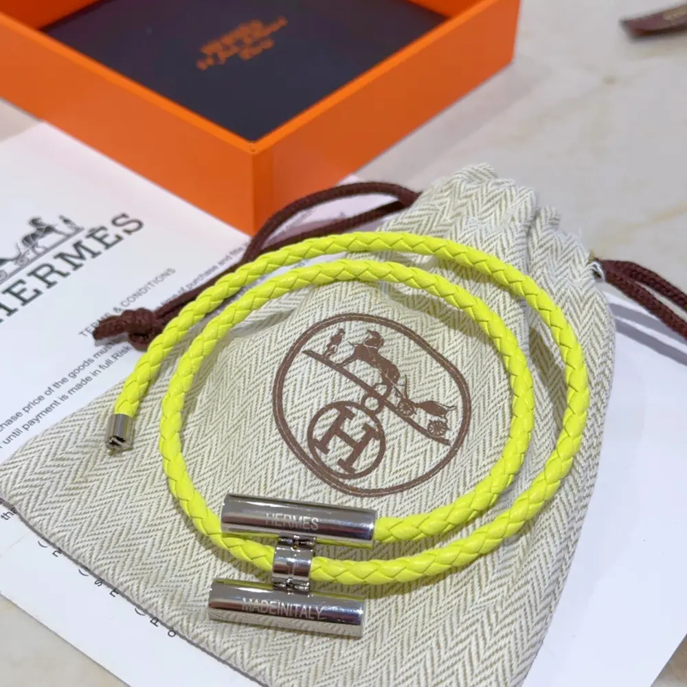 New Hermes bracelet braided bracelet thickened platinum version. High-end precision version