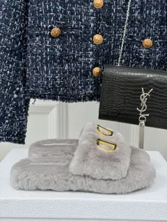 Dior furry slippers series