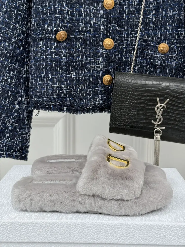 Dior furry slippers series