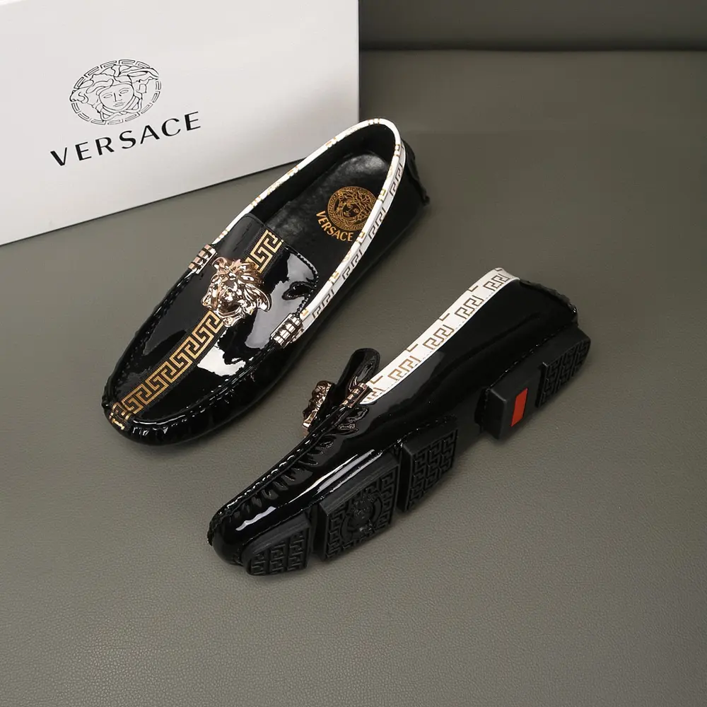 Versace Upper first layer Italian cowhide patent leather