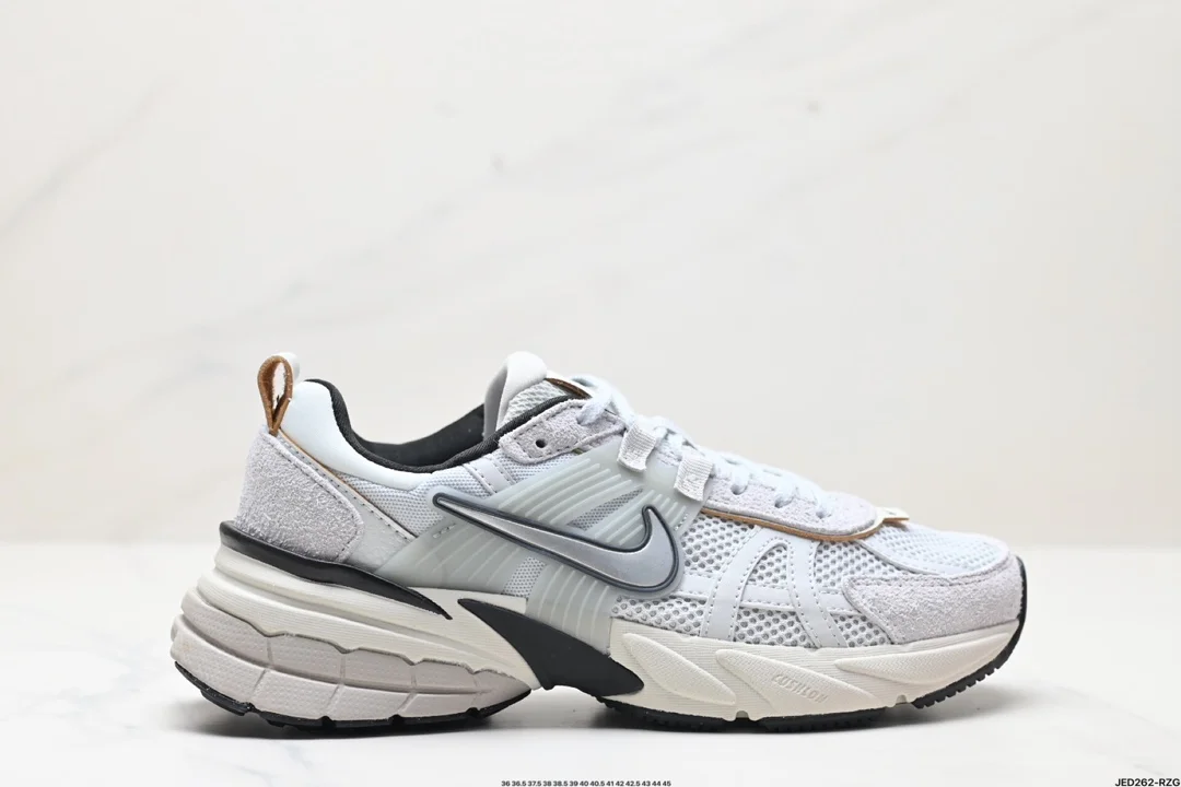 Nike V2K RUN running shoes retro style mesh breathable sports shoes gray and silver tight FD0736-101