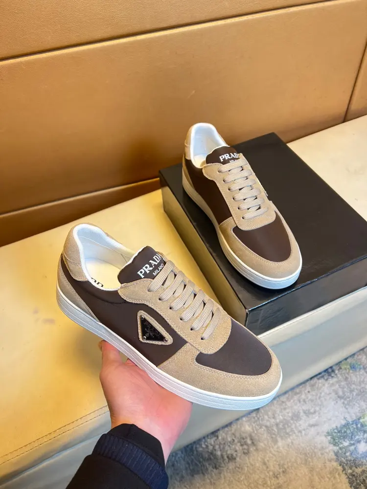 Prada sneakers. Original leather casual loafers Elastic fabric lining Pigskin pads (no