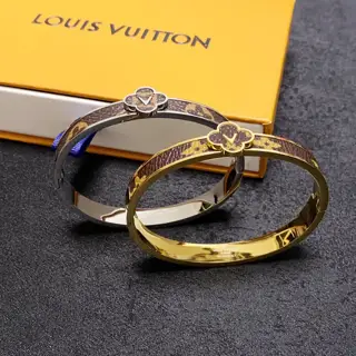 Louis Vuitton unisex leather printed bracelet