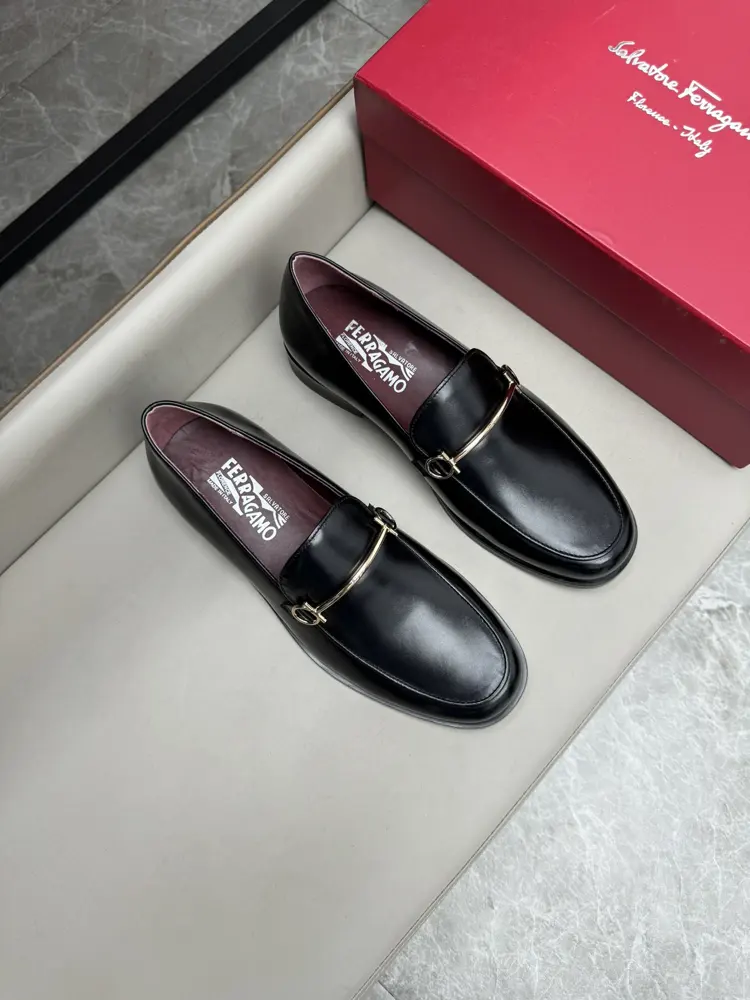 Salvatore Ferragamo men’s business casual leather shoes with leather soles|Imported suede
