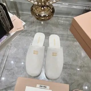 Miu Miu Miu 24s new summer Mules lazy closed toe half slippers