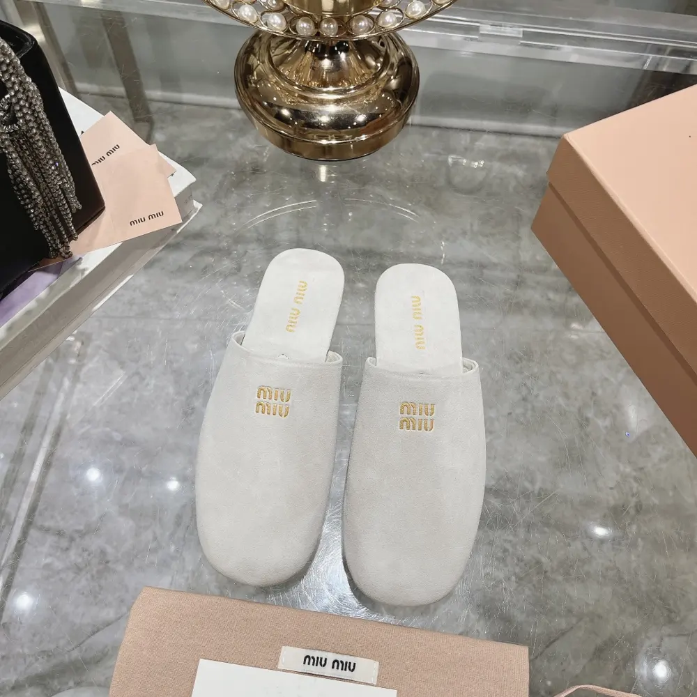 Miu Miu Miu 24s new summer Mules lazy closed toe half slippers
