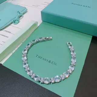 Tiffany multi-element agate silver style bracelet