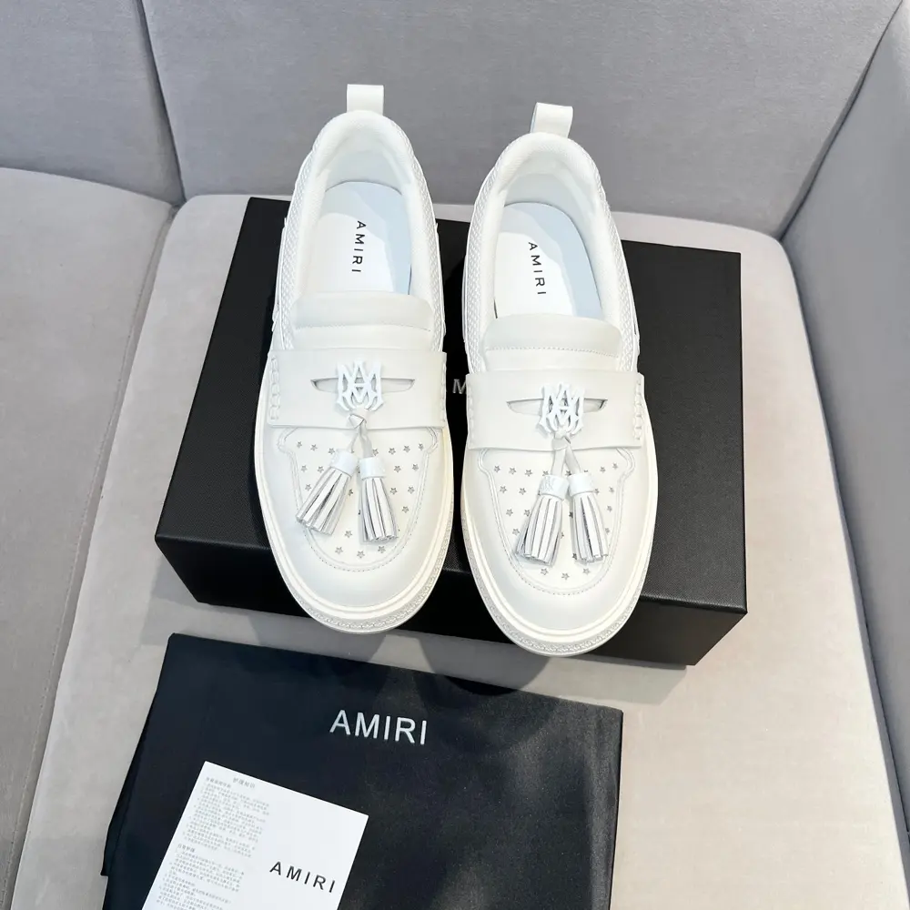 AMIRI 2025 bone shoes tassel casual leather shoes