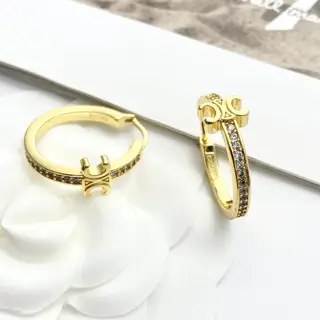 Celine Arc de Triomphe rhinestone small earrings
