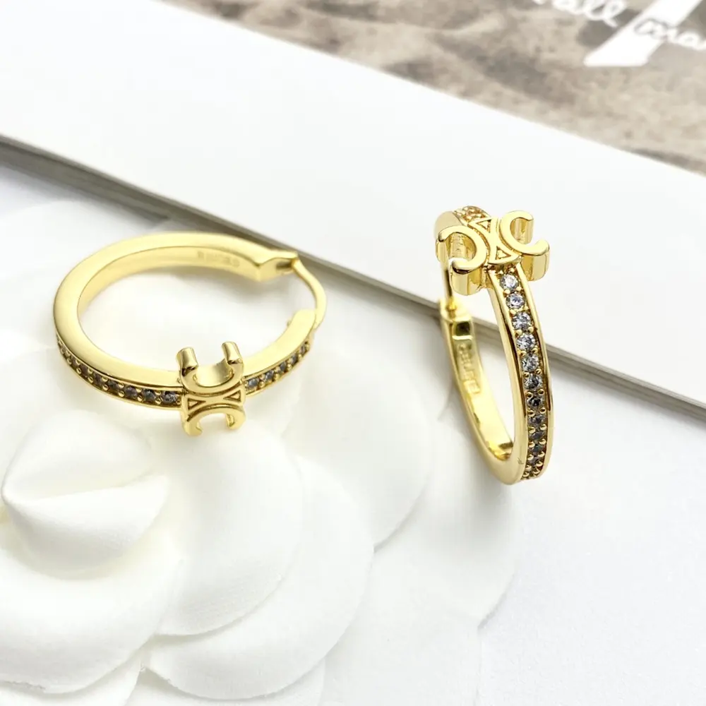 Celine Arc de Triomphe rhinestone small earrings