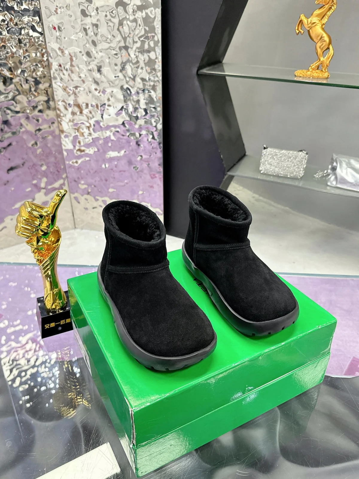 BOTTEGA VENETA platform triangle snow boots