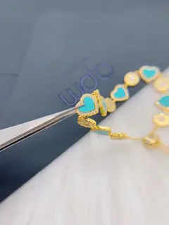 Apm monaco sky blue heart circle diamond sun bracelet