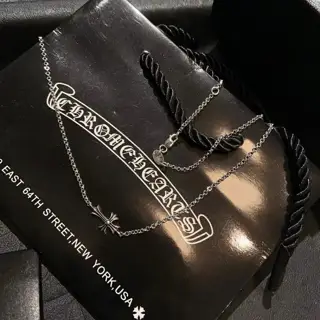 Chrome Hearts Cross Necklace Gold Collarbone Chain