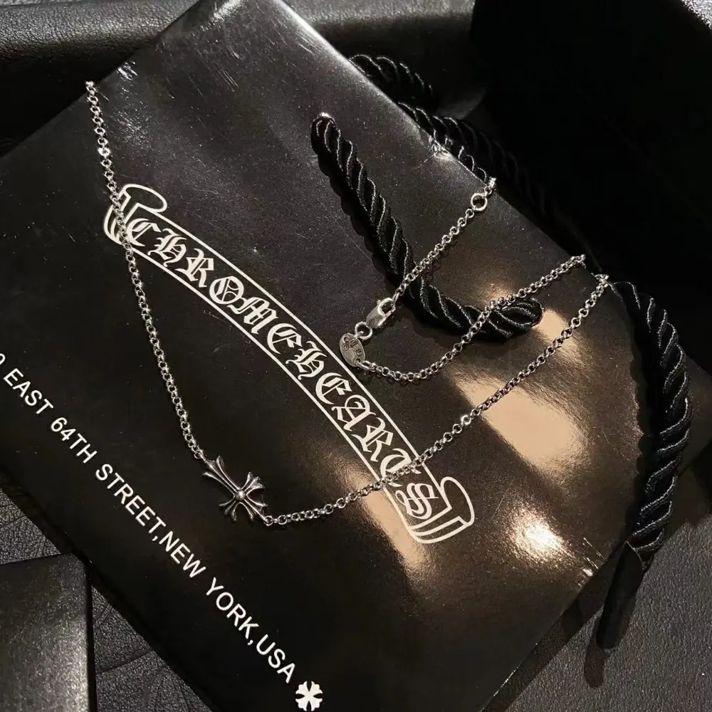 Chrome Hearts Cross Necklace Gold Collarbone Chain
