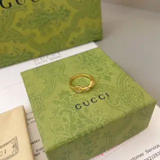 GUCCI 18K gold horsebit diamond ring half horsebit opening size 6-11