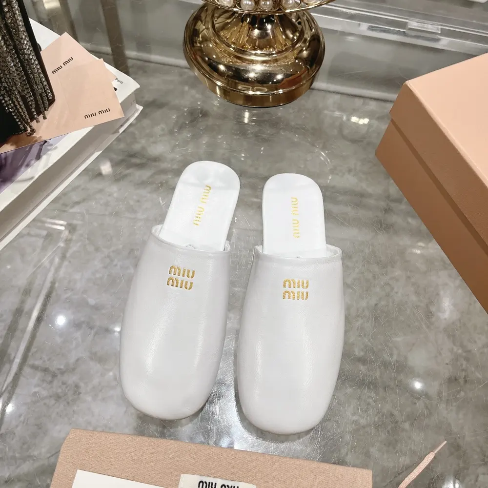 Miu Miu Miu 24s new summer Mules lazy closed toe half slippers