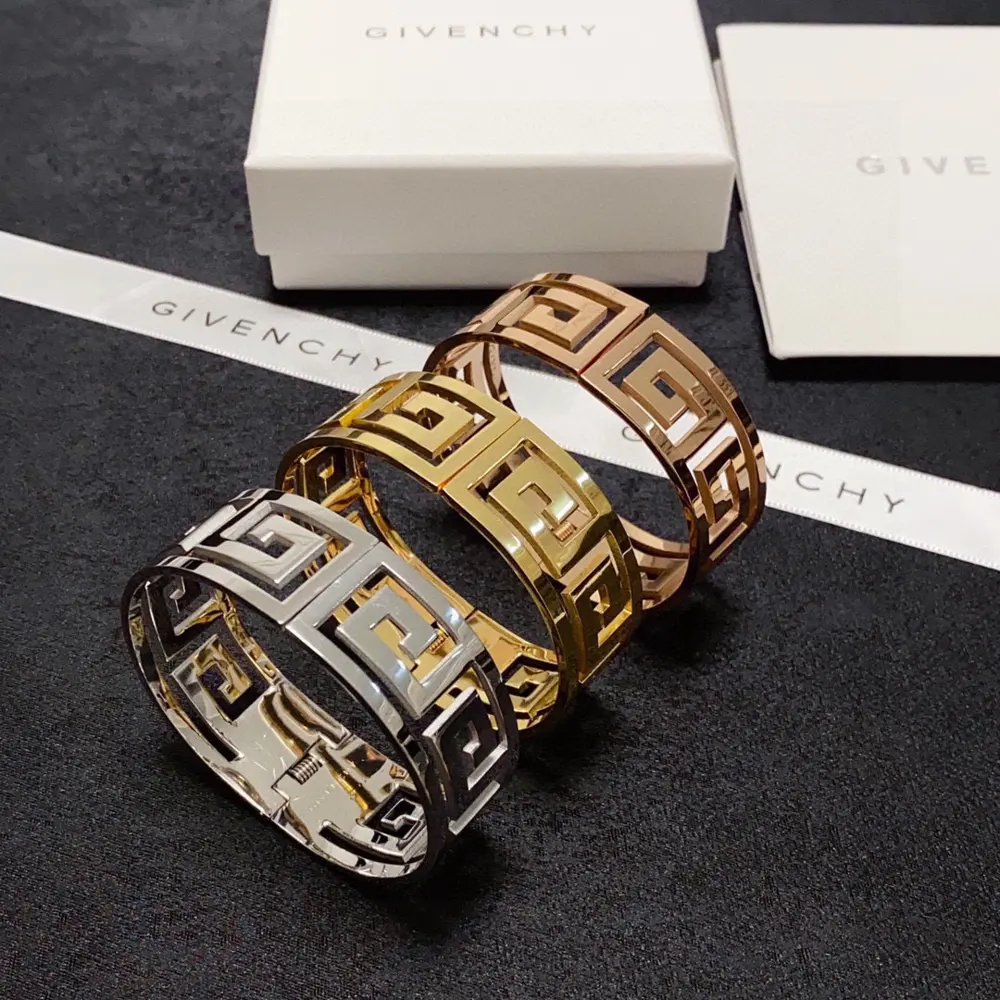 Givenchy wide hollow carved unisex bracelet