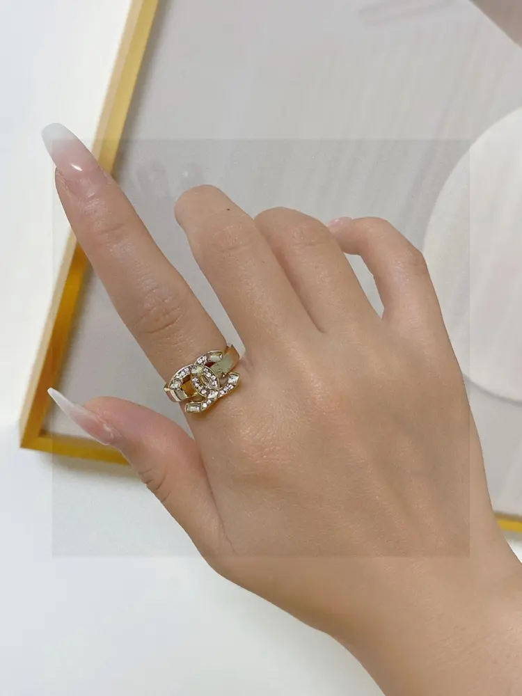 Chanel Double C diamond-studded ring