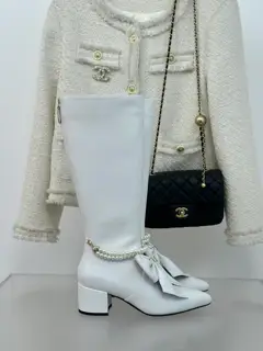 Chanel Bow Pearl Double C Boots Series