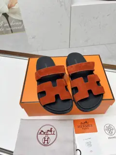 Hermès chypre H-shaped Velcro flat sandals