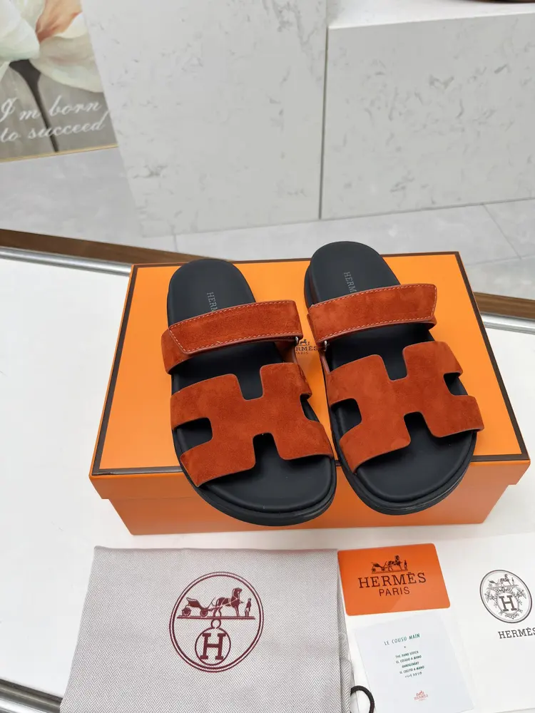 Hermès chypre H-shaped Velcro flat sandals