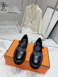 Hermes thick-soled loafers Mary Jane shoes are simple