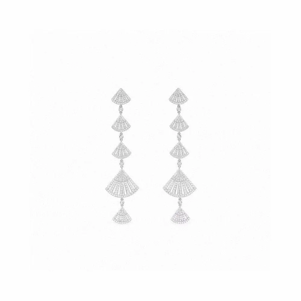 APM Monaco five small fan long earrings