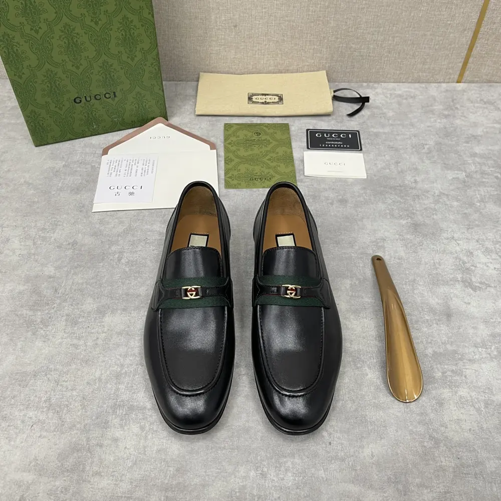 Gucci Loafers with Web and Interlocking Small Double G Moccasins Official Price RMB
