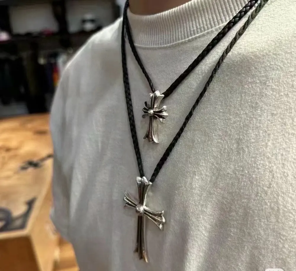 Chrome Hearts leather cord necklace