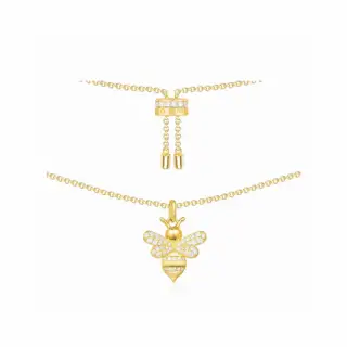 Apm monaco Little Bee Necklace Micro-inlaid Zircon Bee Necklace Pendant Retro Palace Style