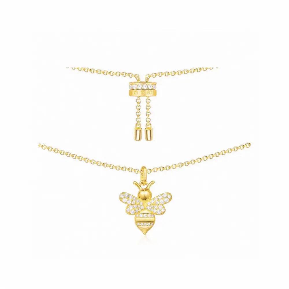 Apm monaco Little Bee Necklace Micro-inlaid Zircon Bee Necklace Pendant Retro Palace Style