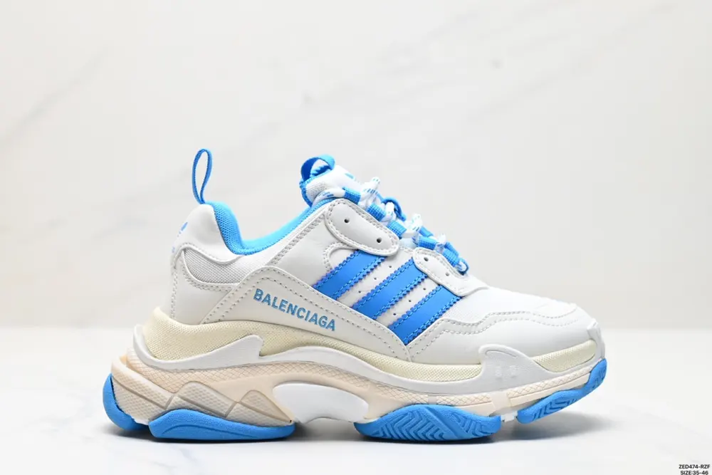 Adidas Originals x Balenciaga Triple S polyester fabric leather shock-absorbing non-slip 710021