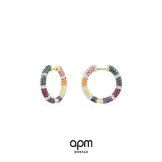 Apm monaco new multi-color micro-set colored diamond hoop earrings