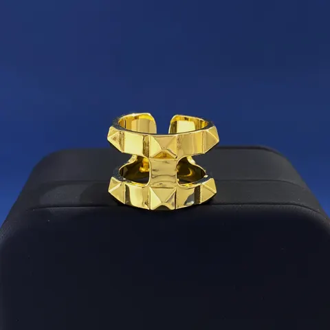Valentino double-layer hollow side rivet open ring