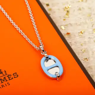 Hermes [Pig Nose Oil Drop Necklace] 925 sterling silver + thick gold plating This necklace
