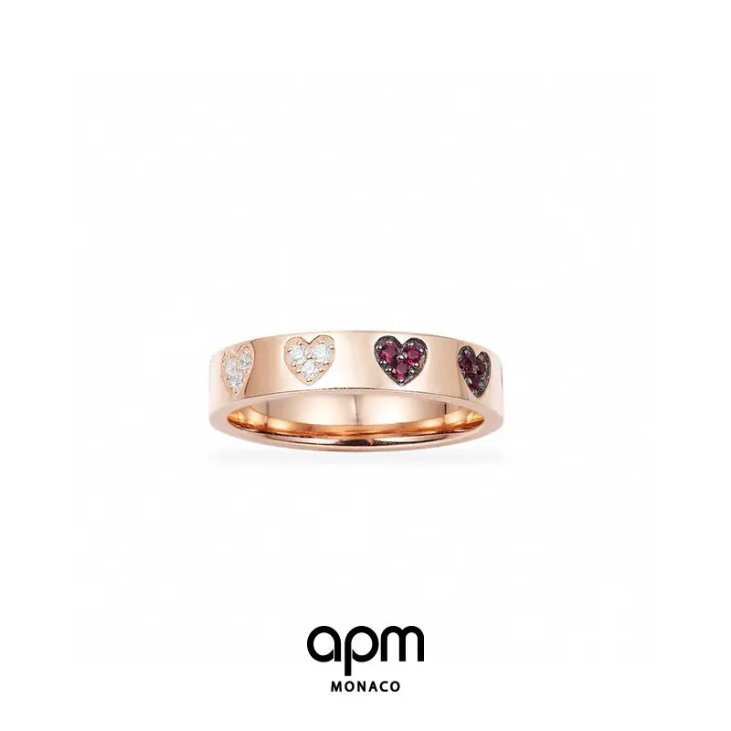 APM Monaco love ring rose gold simple fashion avant-garde double-sided ring design