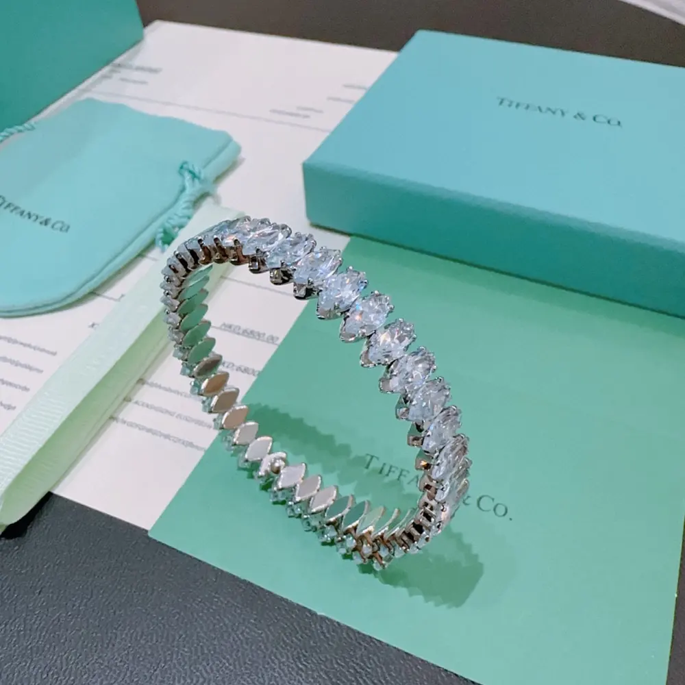 Tiffany multi-element agate silver style bracelet