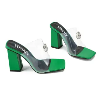 Versace new high-heeled transparent slippers