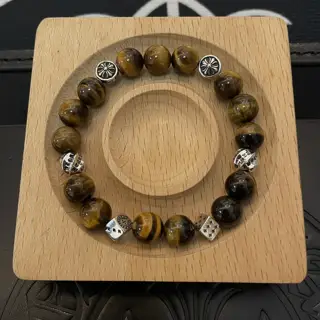 Chrome Hearts classic retro multi-element tiger eye stone bracelet