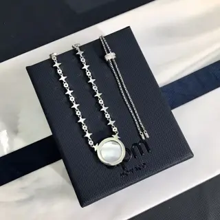 Apm monaco thick chain mother-of-pearl necklace