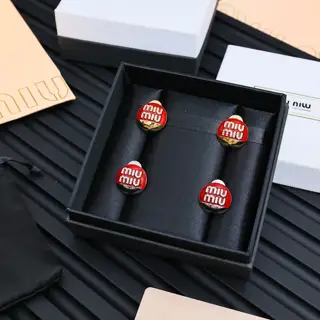miumiu enamel letter earrings