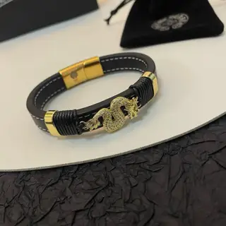 Chrome Hearts dragon leather bracelet