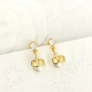 Valentino zircon pearl earrings