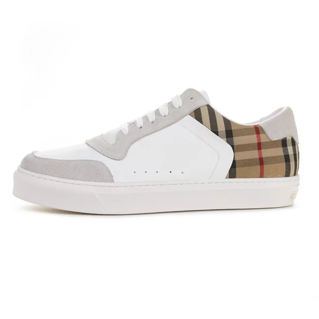 BURBERRY Retro plaid cotton sneakers