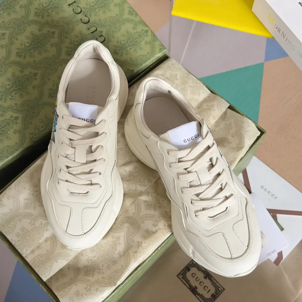 GUCCI Rhyton series latest version double G dad shoes couple style thick sole casual sports